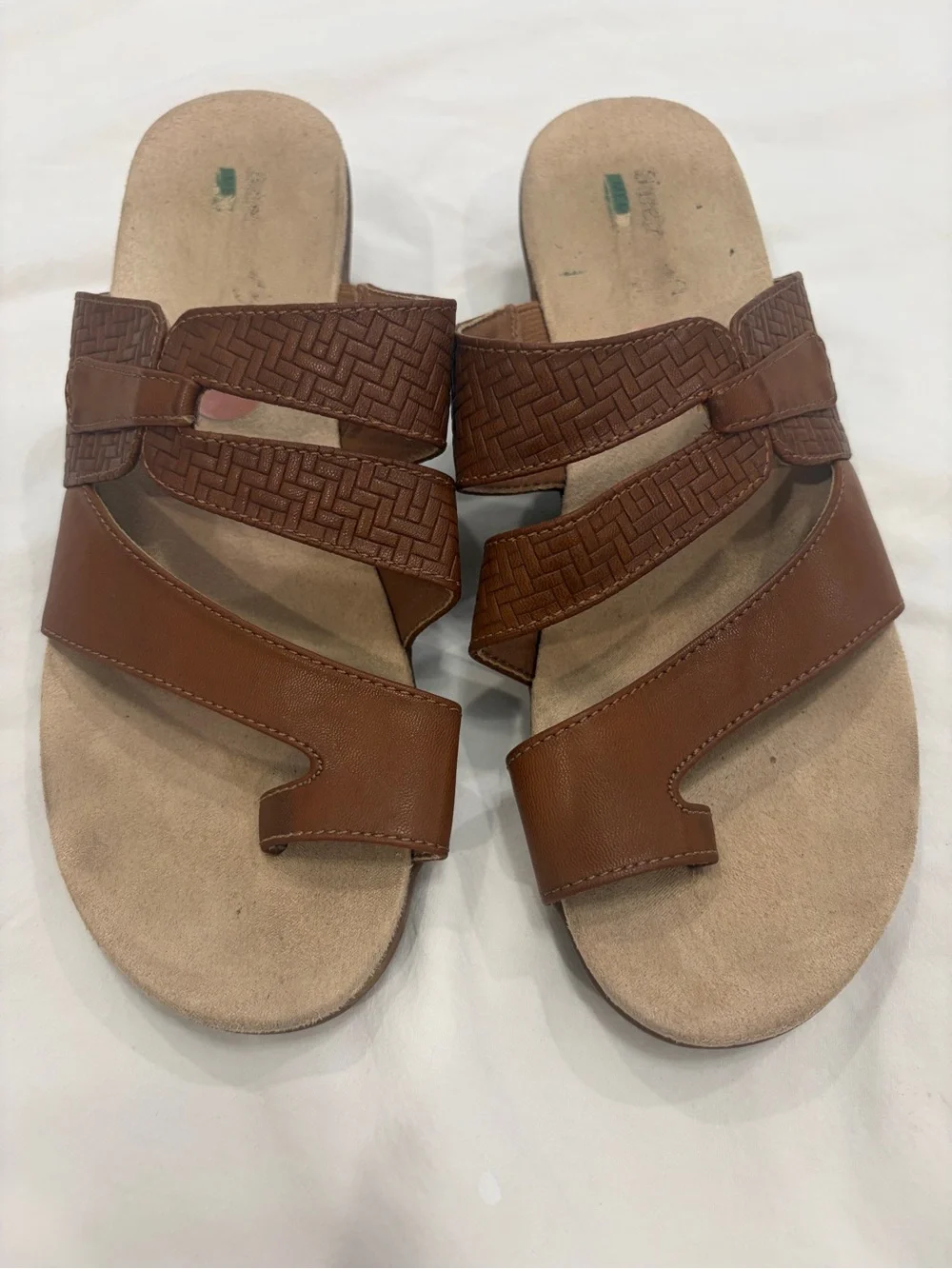 BareTraps Women's Brown Leather Slide Sandals